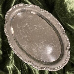 Vintage Silver Small Oval Trinket Tray